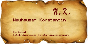 Neuhauser Konstantin névjegykártya